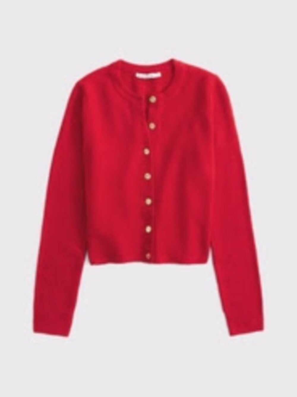 Abercrombie & Fitch Shrunken Crew Cardigan Red Women’s